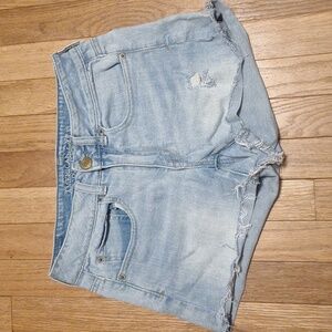 american eagle mid rise jean shorts womens 4 stretch denim frey hem